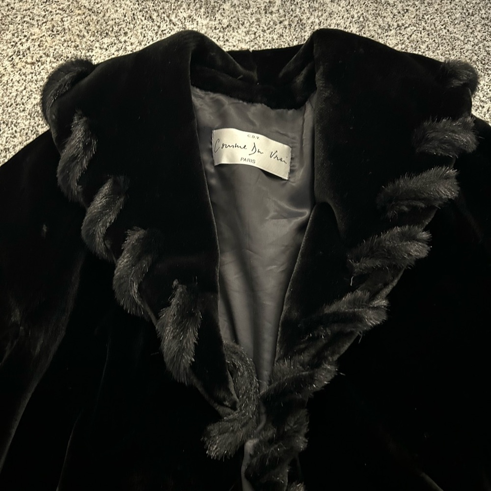 Vintage Comme Du Vrai Faux Fur Coat Size: 8 - Picture 5 of 13